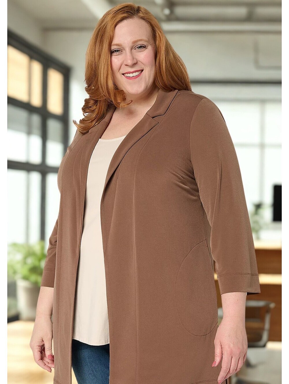 Susan Graver Every Day Petite Liquid Knit Open Front Cardigan SIZE XXS